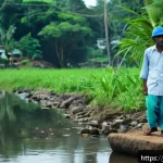 Home 20 스리랑카 국제 영화제 - A poignant documentary scene set in a small Sri Lankan village, focusing on local residents wearing ...