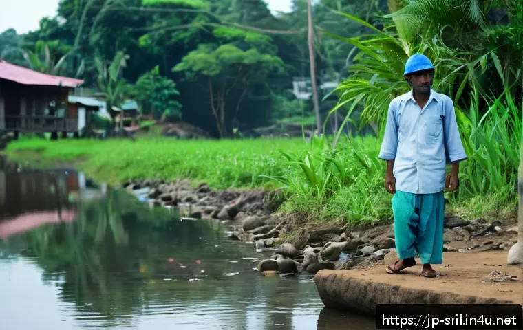 스리랑카 국제 영화제 - A poignant documentary scene set in a small Sri Lankan village, focusing on local residents wearing ...